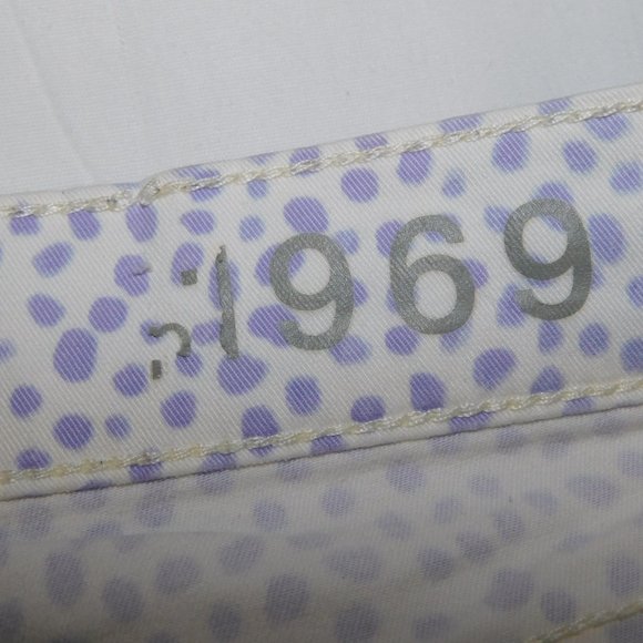 GAP 1969 Legging Jean Womens 27 White Purple Polkadot - Picture 6 of 12